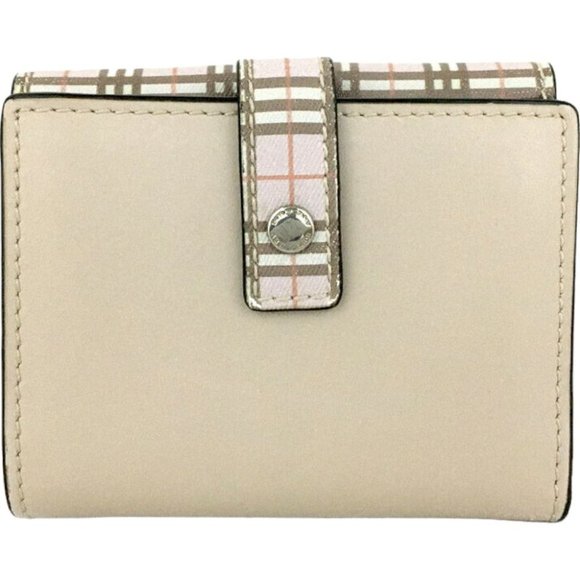 315181U Burberry Wallet Nova Check Bifold Pink PVC Leather - Picture 2 of 9